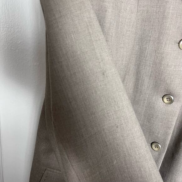 Vintage Pendleton Taupe Virgin Wool Academia Button Blazer Jacket Size 14W - Picture 5 of 10